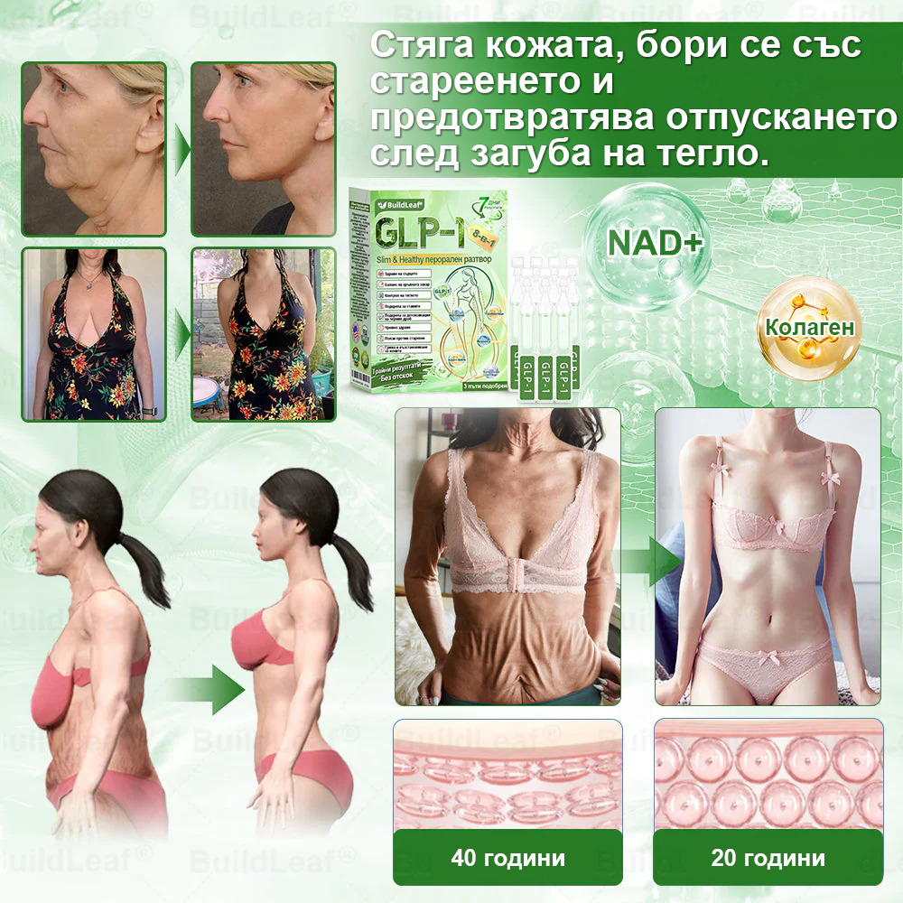 ⭐BuildLeaf® GLP-1 8-в-1 Разтвор за отслабване и здраве (веднъж дневно, видими резултати за 7 дни) ✅ Подпомага отслабването, подобрява сърдечно-съдовото здраве и контролира диабета